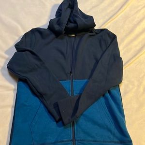 Zip up hoodie.